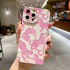 Pink Leopard Print Pattern TPU iPhone Case