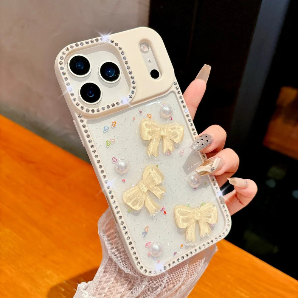 3D Pearl Bow iPhone Case
