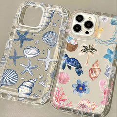 Blue Ocean Animals Clear Silicone iPhone Case