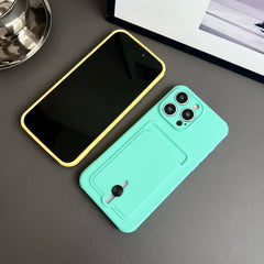Push Card Bag Slot Holder Wallet iPhone Case