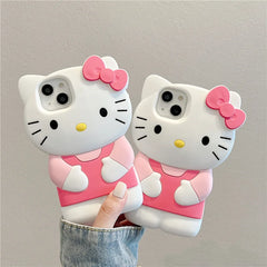 Bow Pink Hello Kitty Silicone iPhone Case
