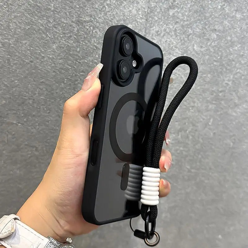 Shockproof Armour Wrist Strap Back iPhone Case