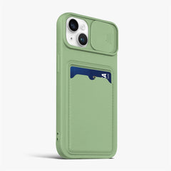Sliding Lens Protect Card Slot Holder Wallet iPhone Case