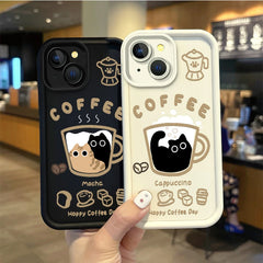 Cute Popular Coffee Cat Cartoon iPhone Case