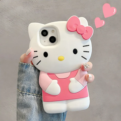 Bow Pink Hello Kitty Silicone iPhone Case