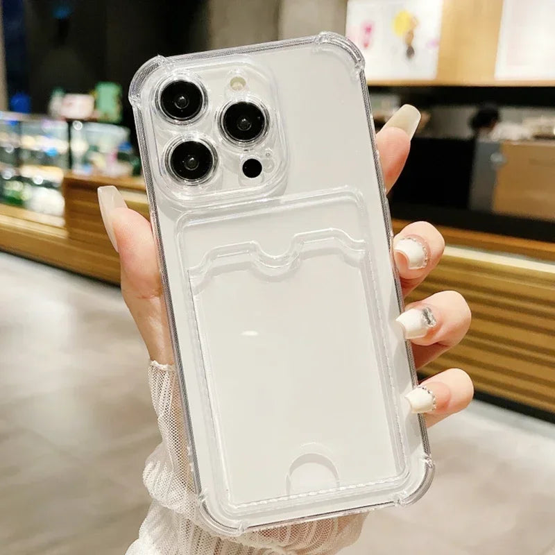 Transparent Card Holder Bag iPhone Case