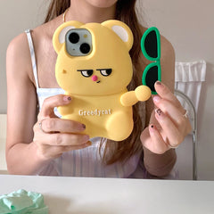 Funny Glasses Bear iPhone Case