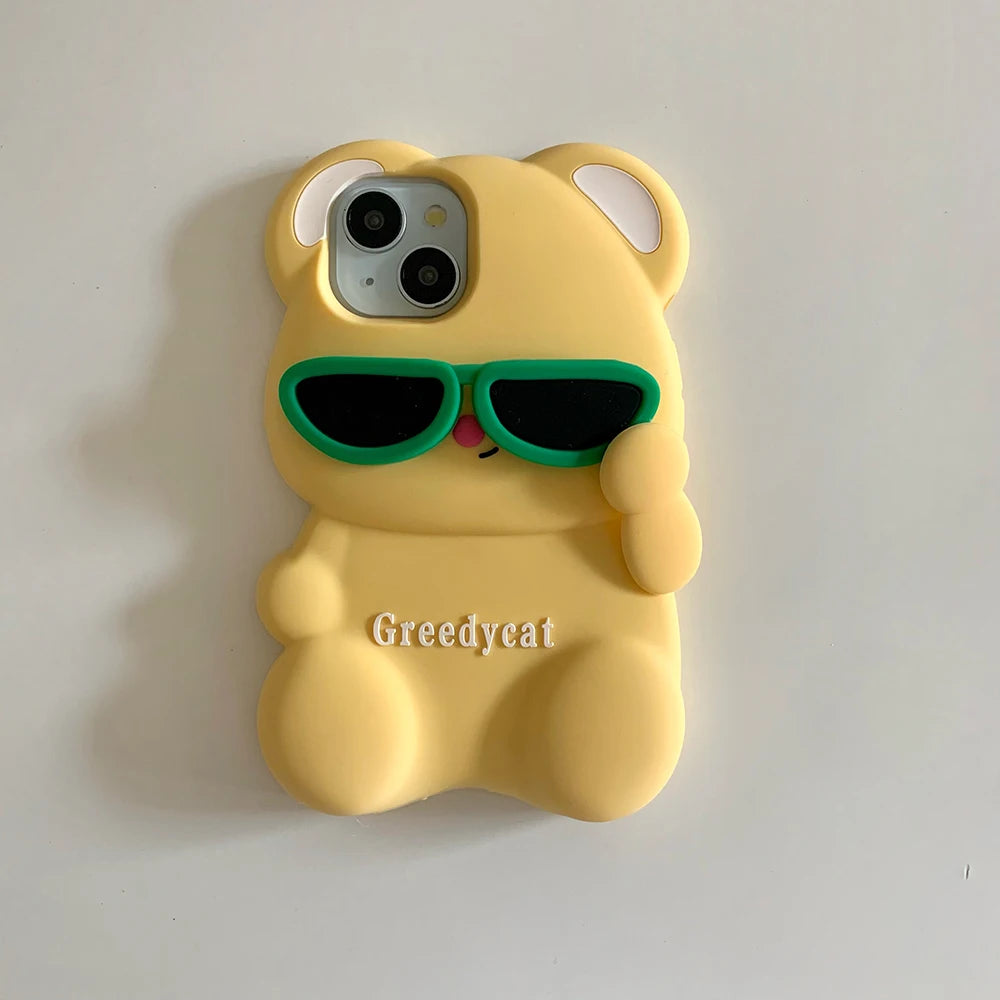 Funny Glasses Bear iPhone Case