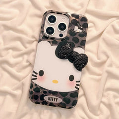 Hello Kitty Diamond Bowknot Lustre Lining Hard iPhone Case