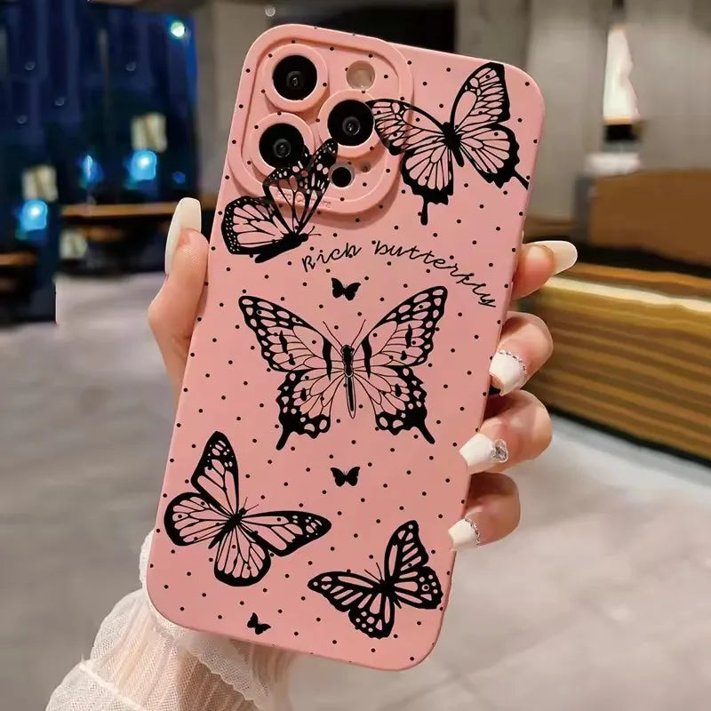 Romantic Watercolor Butterfly Flower iPhone Case
