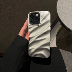 Plating 3D Wave Pattern Glossy iPhone Case