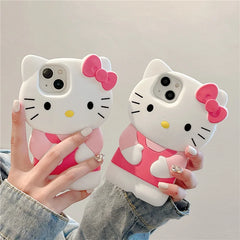 Bow Pink Hello Kitty Silicone iPhone Case