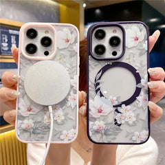 Flowers Floral Clear Magsafe iPhone Case