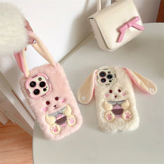 Cute Long Ears Bunny Plush iPhone Case