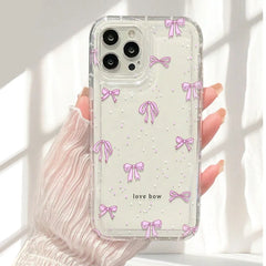 Colorful Bow Print Clear TPU iPhone Case