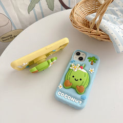 Coconut Telescopic Bracket Soft Silicone iPhone Case