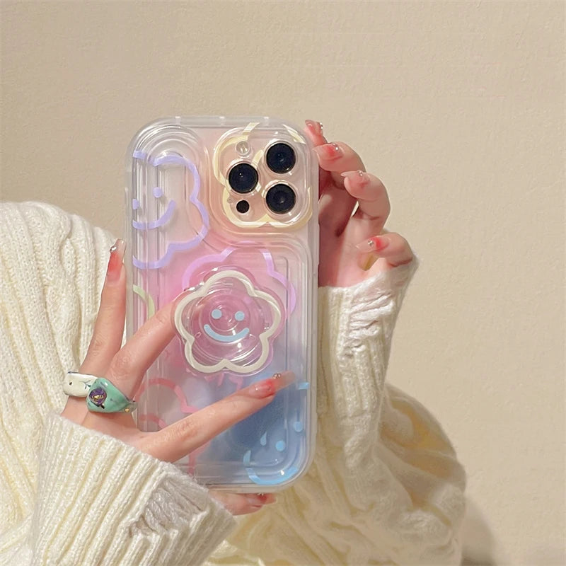 Flower Cover Grip Holder iPhone Case