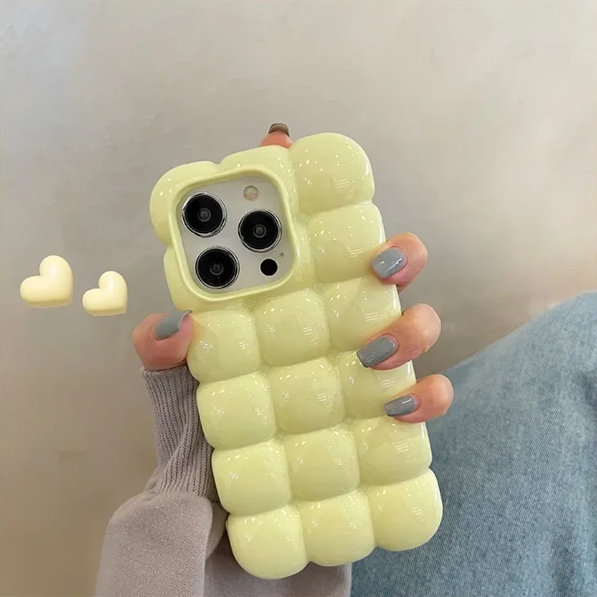 Cute Cartoon 3D Block Lattice iPhone Case